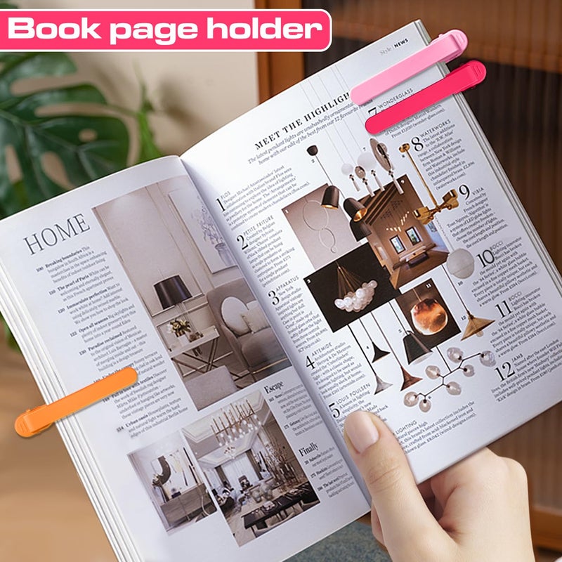 3 قطع من الإشارات المرجعية للصفحة لقراءة علامات الكتاب التلقائية مصممة لعشاق الكتب الفريدة واللطيفة حامل صفحات الكتاب علامات مشبك ملحقات القراءة الهدايا (وردي برتقالي وردي) - Image 5